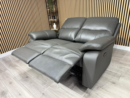 CANNES Leather 2 Seater Sofa Set Power Recliner RRP £1695