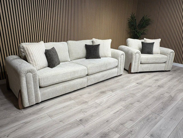 Sofology Marble Arch Fabric 4 Seater Sofa + Love Chair Set, RRP £3098