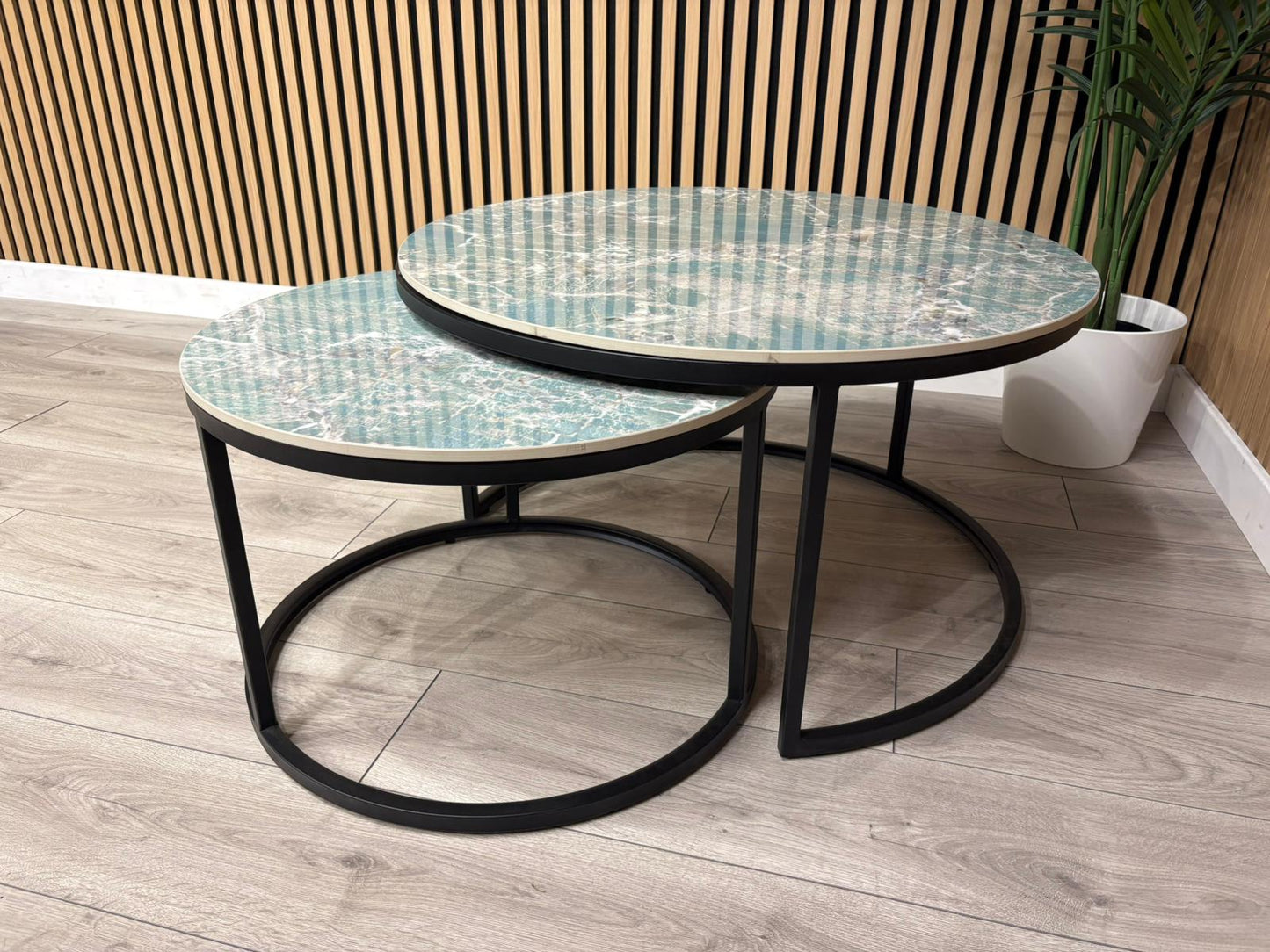 Furniture Village - Yoyo Nest Of Round Coffee Tables, Teal RRP £569