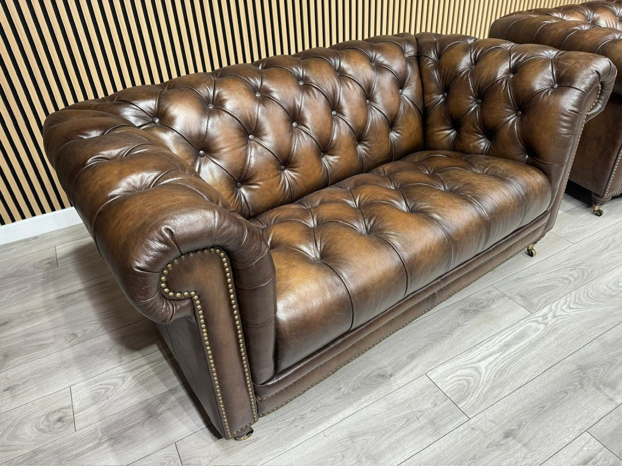 FV, At The Helm WALTER 3 Seater + 2 Seater Leather Chesterfield Sofa Set