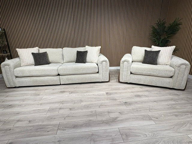 Sofology Marble Arch Fabric 4 Seater Sofa + Love Chair Set, RRP £3098