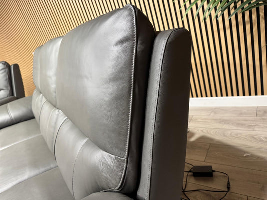 CANNES Leather 2 Seater Sofa Set Power Recliner RRP £1695