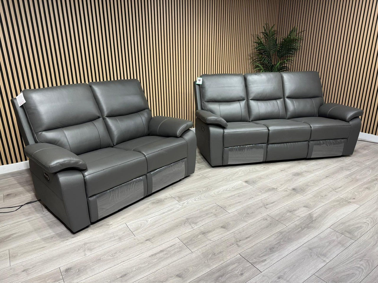 CANNES Leather 3+2 Seater Sofa Set Power Recliners RRP £3698