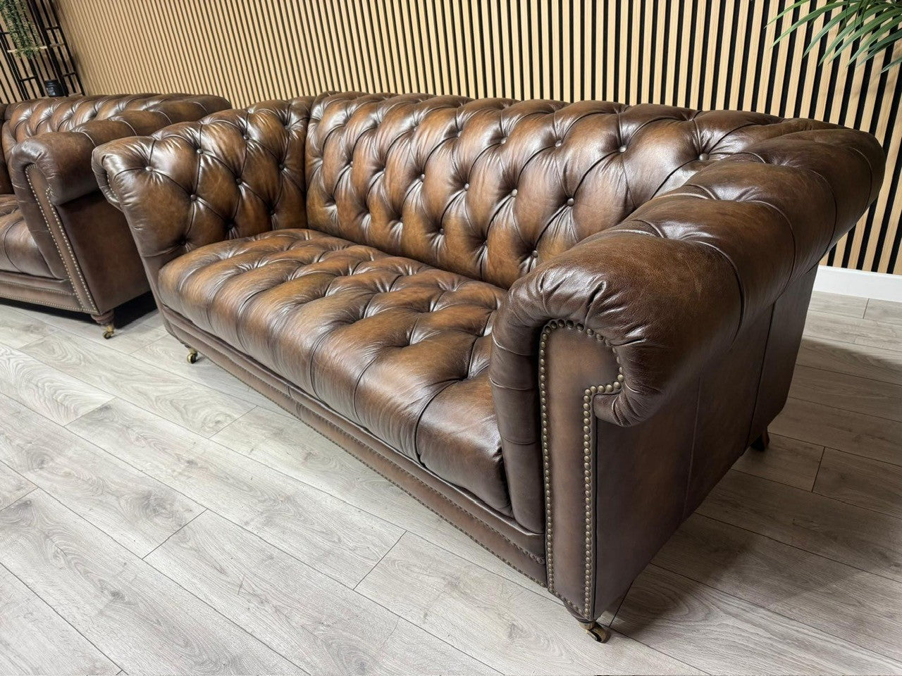 FV, At The Helm WALTER 3 Seater + 2 Seater Leather Chesterfield Sofa Set