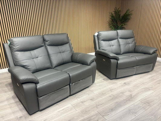 SOPHIA Leather 2+2 Seater Sofa Set Power Recliners RRP £3598