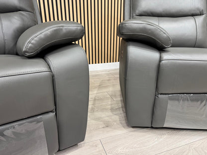 CANNES Leather 3+2 Seater Sofa Set Power Recliners RRP £3698