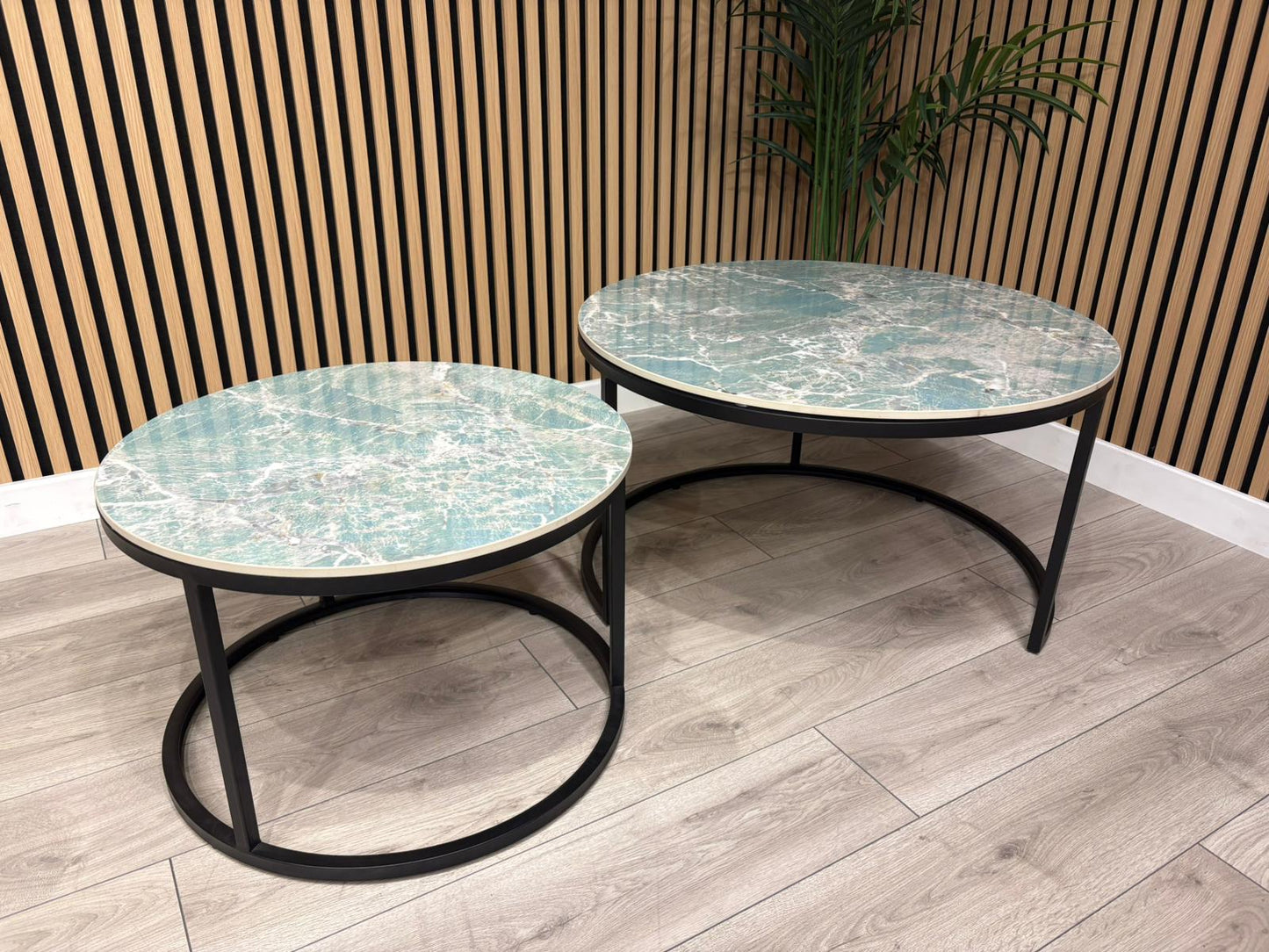 Furniture Village - Yoyo Nest Of Round Coffee Tables, Teal RRP £569