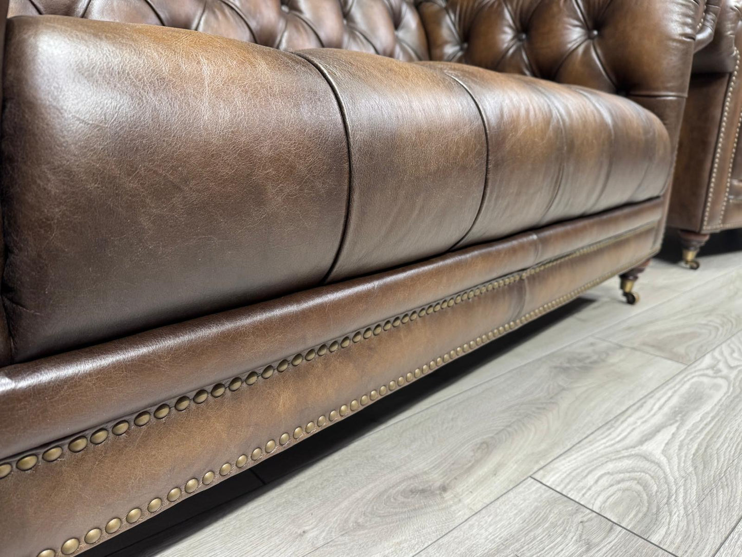 FV, At The Helm WALTER 3 Seater + 2 Seater Leather Chesterfield Sofa Set