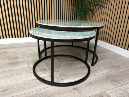 Furniture Village - Yoyo Nest Of Round Coffee Tables, Teal RRP £569