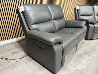 CANNES Leather 2 Seater Sofa Set Power Recliner RRP £1695