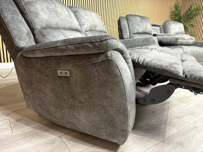DFS Dylan Fabric 3 Seater + 2 Seater Sofa Set Power Recliners RRP £1878