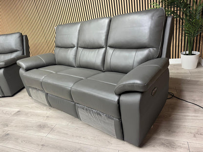 CANNES Leather 3 Seater Power Recliner Sofa RRP £1795