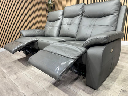 SOPHIA Leather 3 Seater Sofa Power Recliner RRP £1995