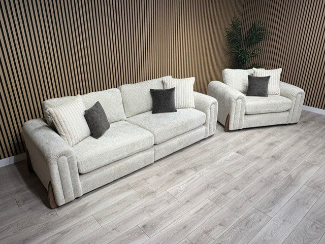 Sofology Marble Arch Fabric 4 Seater Sofa + Love Chair Set, RRP £3098