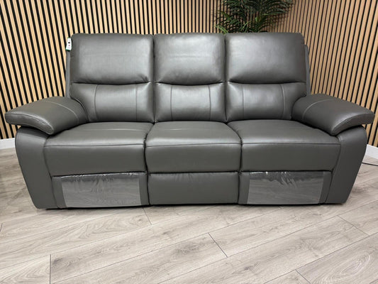 CANNES Leather 3 Seater Power Recliner Sofa RRP £1795