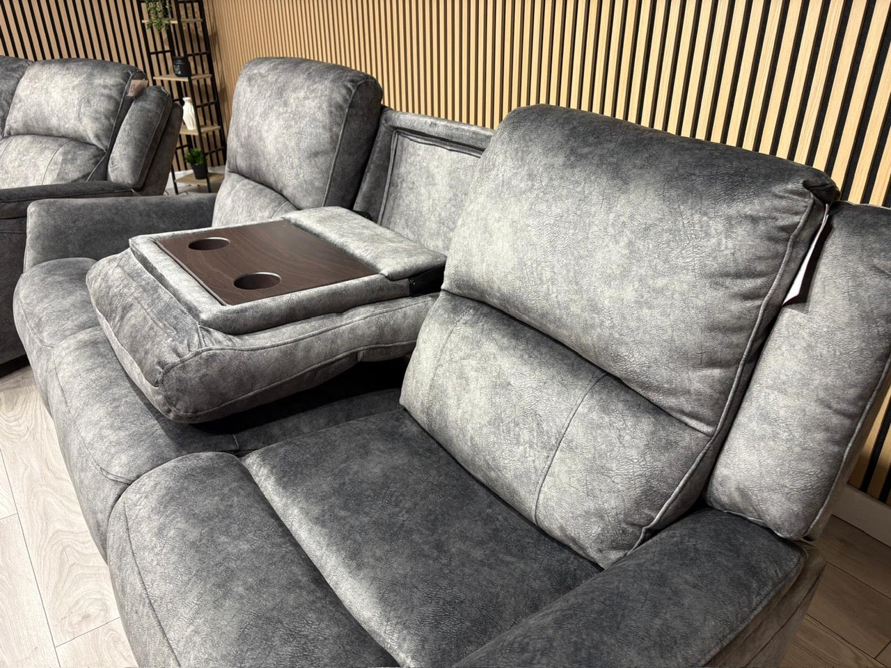 DFS Dylan Fabric 3 Seater + 2 Seater Sofa Set Power Recliners RRP £1878