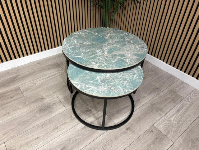 Furniture Village - Yoyo Nest Of Round Coffee Tables, Teal RRP £569