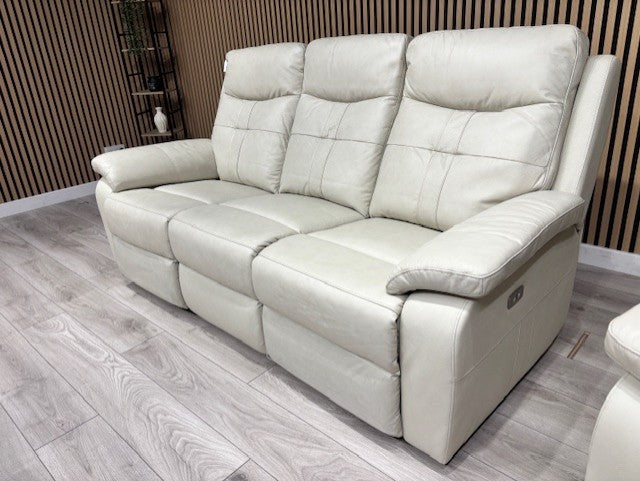 SOPHIA Leather 3 Seater Sofa + Armchair Set, Power Recliners RRP £3898