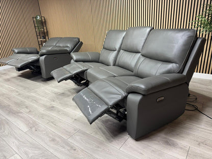 CANNES Leather 3+2 Seater Sofa Set Power Recliners RRP £3698