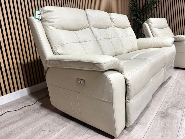 SOPHIA Leather 3 Seater Sofa + Armchair Set, Power Recliners RRP £3898