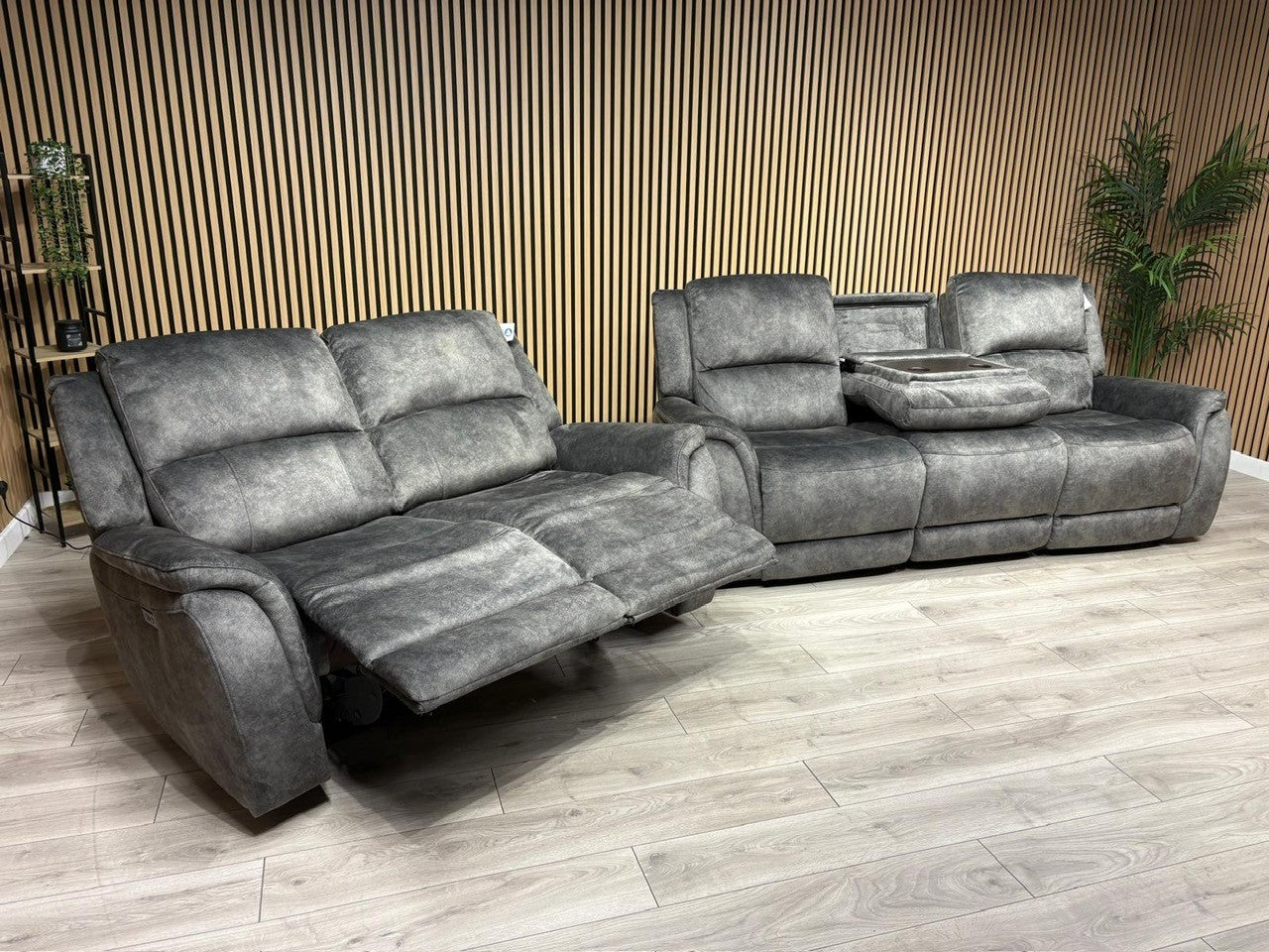 DFS Dylan Fabric 3 Seater + 2 Seater Sofa Set Power Recliners RRP £1878