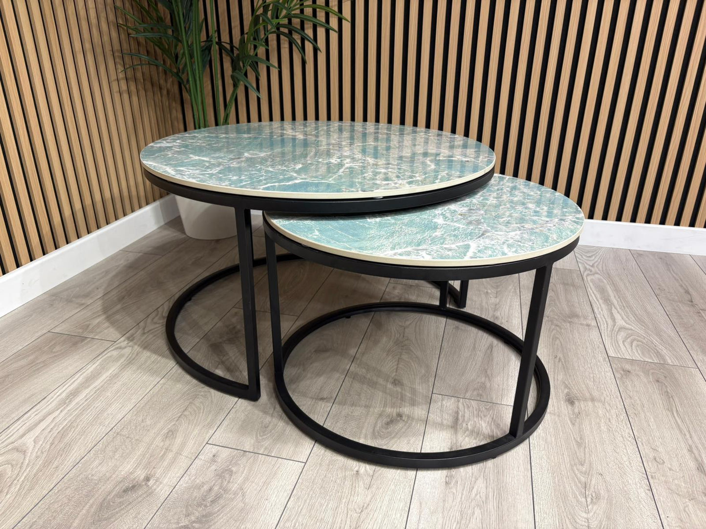Furniture Village - Yoyo Nest Of Round Coffee Tables, Teal RRP £569