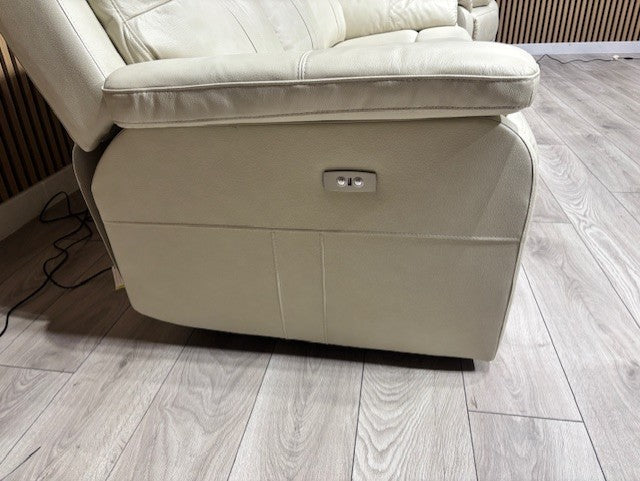 SOPHIA Leather 3 Seater Sofa + Armchair Set, Power Recliners RRP £3898