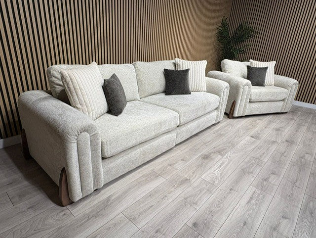 Sofology Marble Arch Fabric 4 Seater Sofa + Love Chair Set, RRP £3098