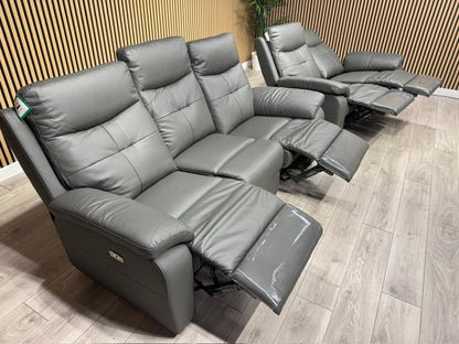 SOPHIA Leather 3+2 Seater Sofa Set Power Recliners RRP £3798