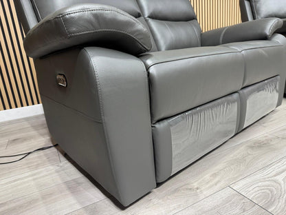 CANNES Leather 2 Seater Sofa Set Power Recliner RRP £1695