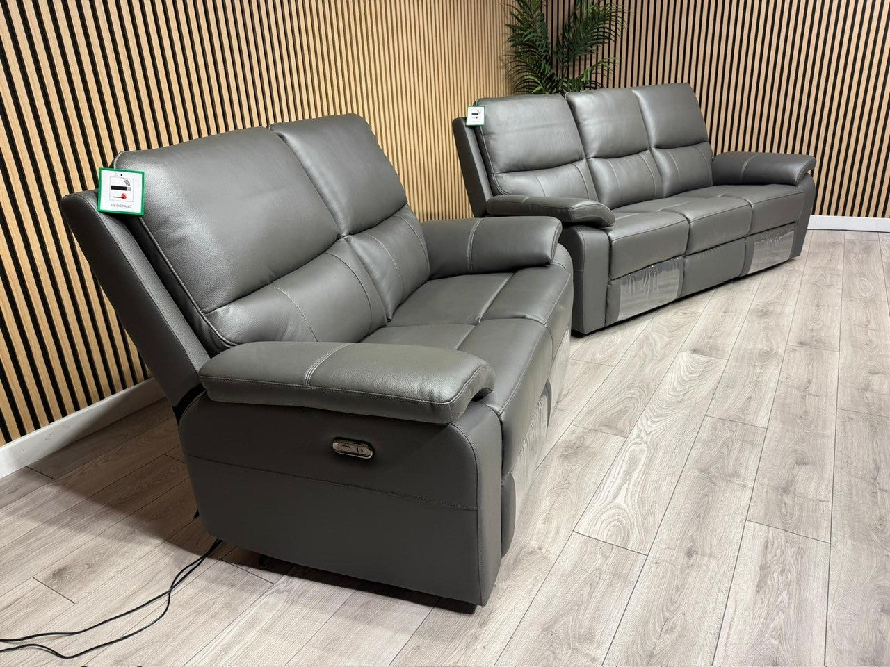 CANNES Leather 3+2 Seater Sofa Set Power Recliners RRP £3698