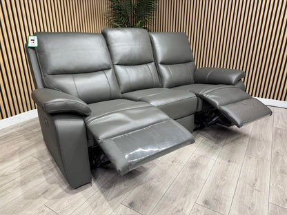 CANNES Leather 3+2 Seater Sofa Set Power Recliners RRP £3698