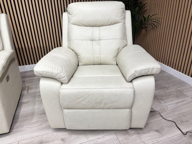 SOPHIA Leather 3 Seater Sofa + Armchair Set, Power Recliners RRP £3898