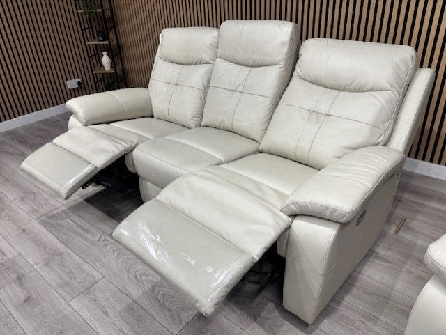 SOPHIA Leather 3 Seater Sofa + Armchair Set, Power Recliners RRP £3898