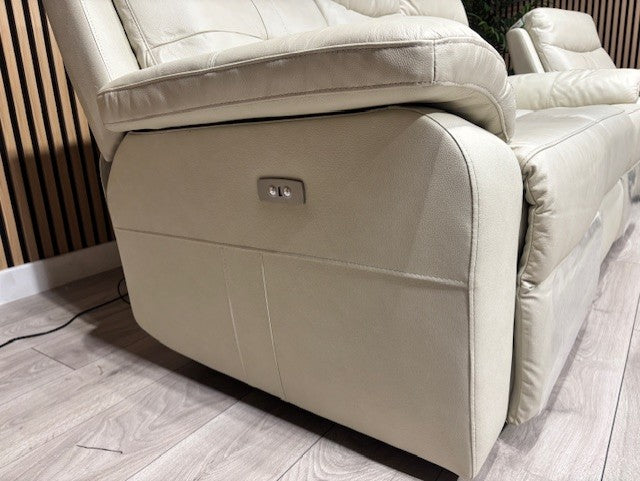 SOPHIA Leather 3 Seater Sofa + Armchair Set, Power Recliners RRP £3898