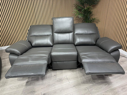 CANNES Leather 3 Seater + Armchair Set Power Recliners RRP £2895