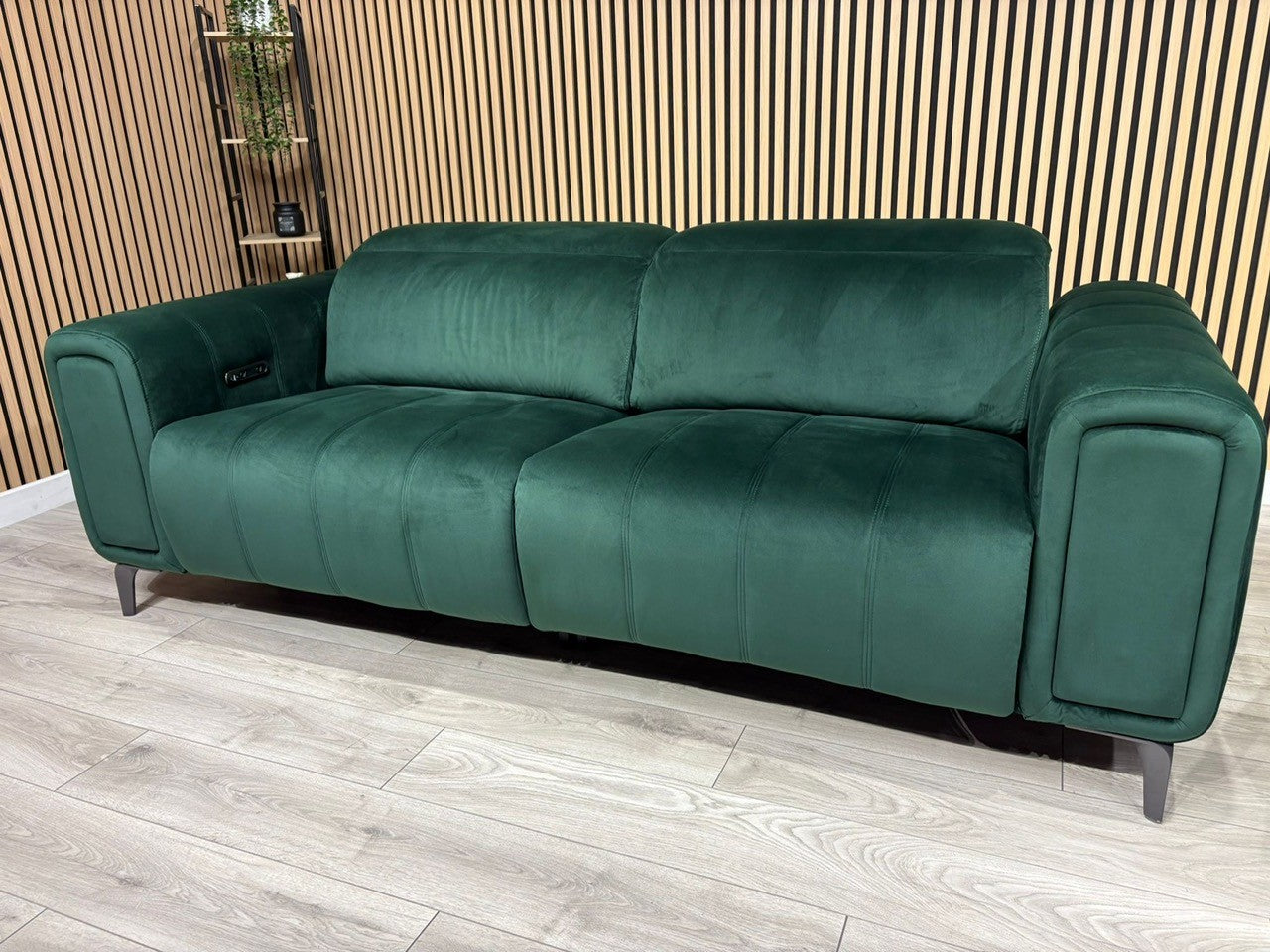 Furniture Village Elphaba Fabric 3+2 Seater Power Recliner Sofa Set with Storage Arms RRP £3240