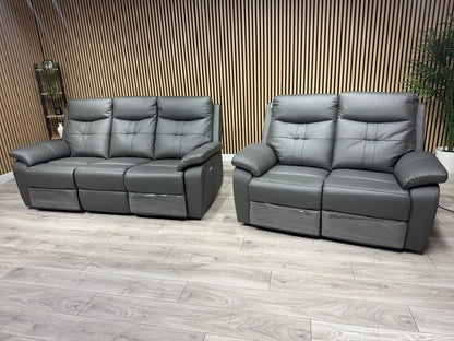 SOPHIA Leather 3+2 Seater Sofa Set Power Recliners RRP £3798