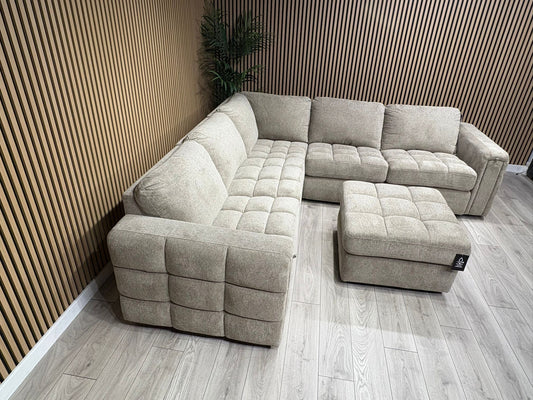 DFS - MAVAM Modular Premium Fabric 2 Corner 2 Sofa + Footstool - RRP £3499