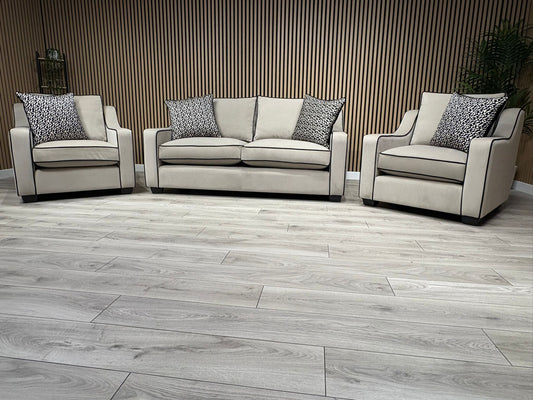Furniture Village CELINE Fabric 3 Seater Sofa + 2 x Armchairs - RRP £5,685
