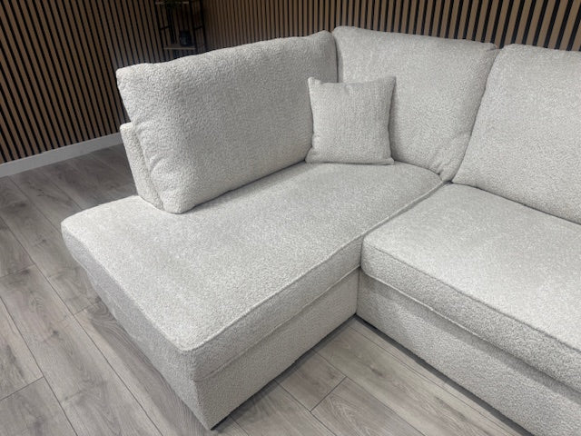 CARNABY Premium Fabric U Shaped Corner Chaise Sofa + Footstool - RRP £1,999