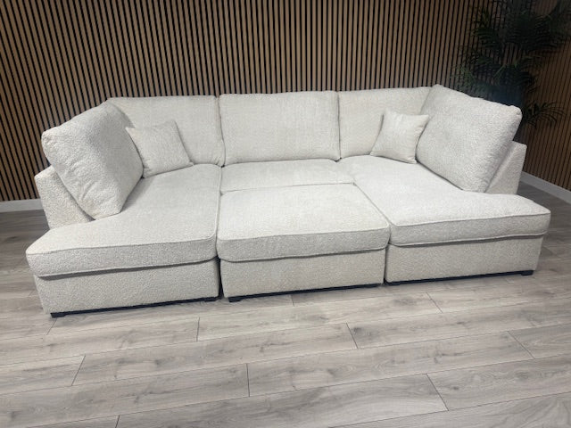 CARNABY Premium Fabric U Shaped Corner Chaise Sofa + Footstool - RRP £1,999