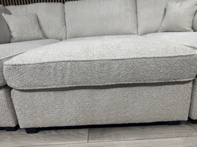 CARNABY Premium Fabric U Shaped Corner Chaise Sofa + Footstool - RRP £1,999