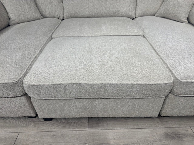 CARNABY Premium Fabric U Shaped Corner Chaise Sofa + Footstool - RRP £1,999