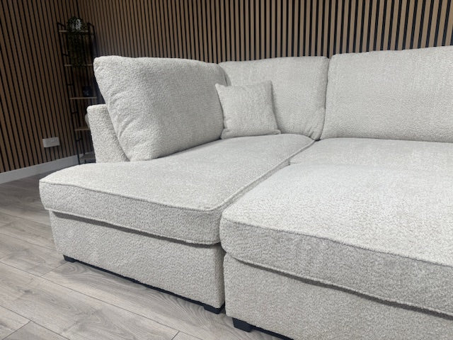 CARNABY Premium Fabric U Shaped Corner Chaise Sofa + Footstool - RRP £1,999