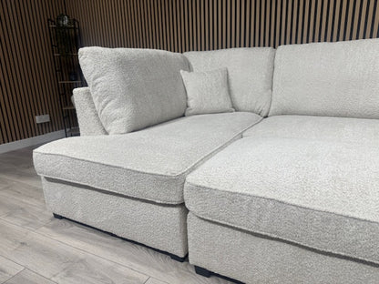CARNABY Premium Fabric U Shaped Corner Chaise Sofa + Footstool - RRP £1,999