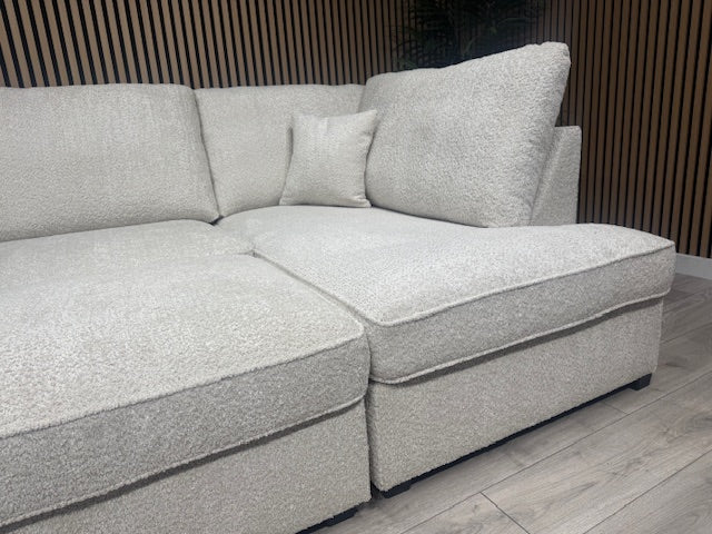 CARNABY Premium Fabric U Shaped Corner Chaise Sofa + Footstool - RRP £1,999