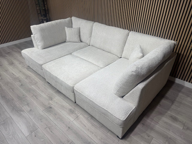 CARNABY Premium Fabric U Shaped Corner Chaise Sofa + Footstool - RRP £1,999