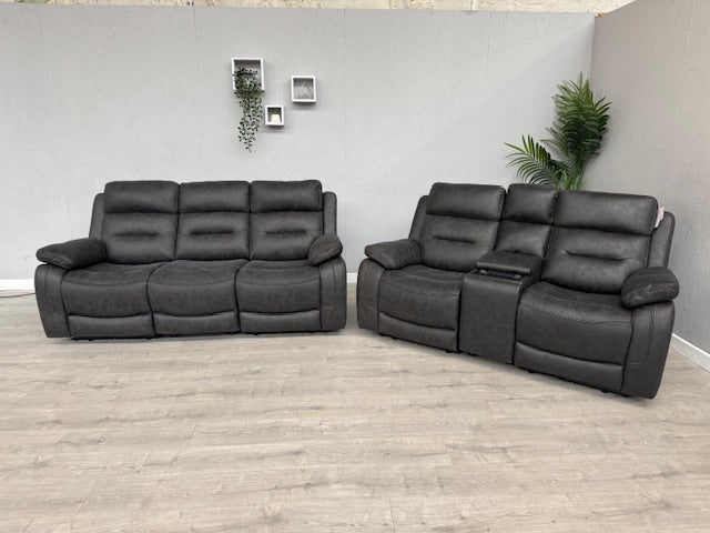 DFS Pierson 3 Seater + 2 Seater Music Power Recliners + Table + Console RRP: £2598