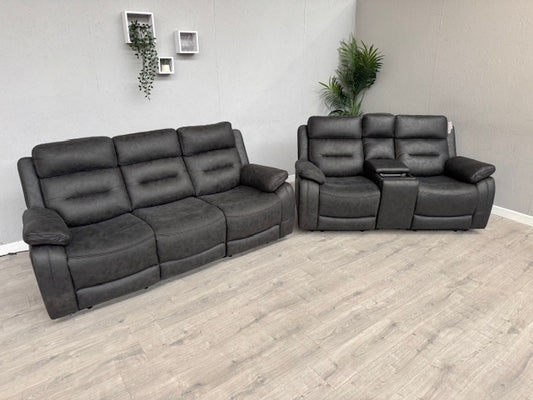 DFS Pierson 3 Seater + 2 Seater Music Power Recliners + Table + Console RRP: £2598